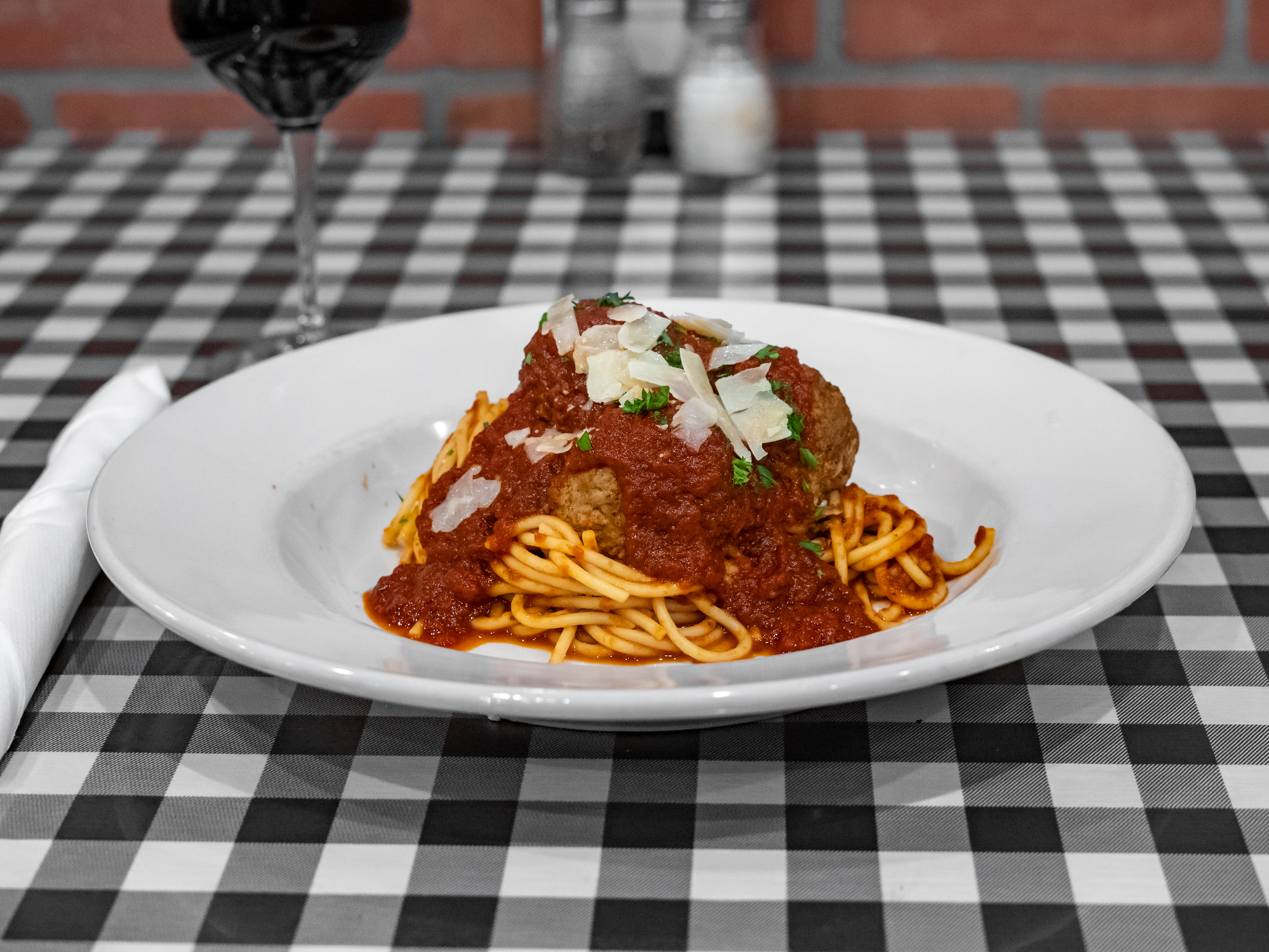 Order Spaghetti  food online from Nora's Pizzeria store, Hendersonville on bringmethat.com