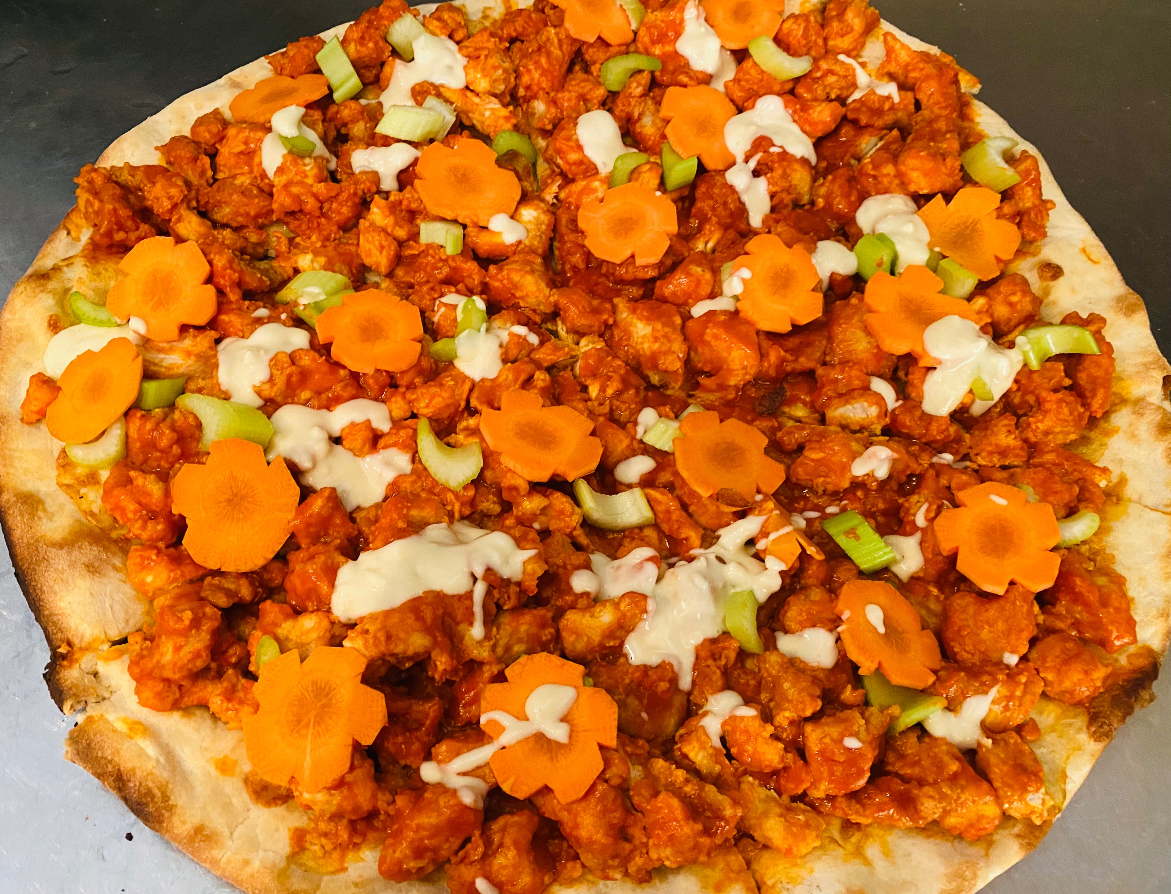 Order Búffalo chicken pizza - Large food online from Pizza Station store, Katonah on bringmethat.com