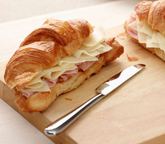 Order Artisan Ham & Swiss croissant sandwich food online from Caffe Bene store, Jackson Heights on bringmethat.com
