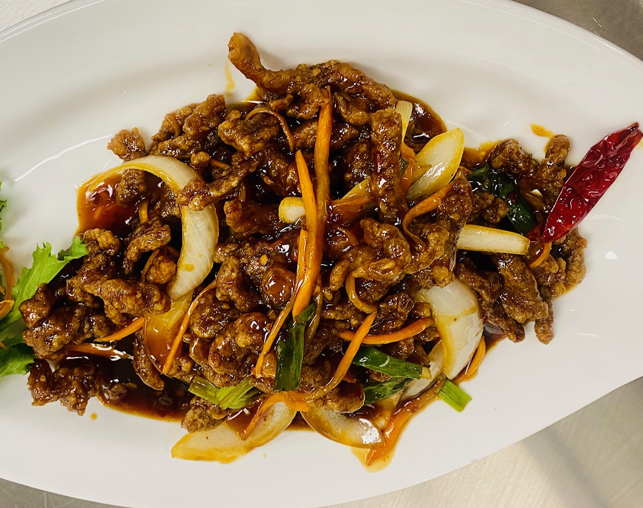 Order Spicy Crispy Beef food online from Lucky Star store, Fruitland on bringmethat.com