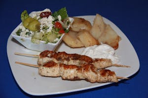Order     Souvlaki Platter food online from Zorbas Fine Greek Cuisine store, Albuquerque on bringmethat.com