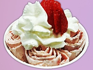 Order Pink Lady Rolled Ice Cream food online from Tea & Crepe Cafe store, Grand Forks on bringmethat.com