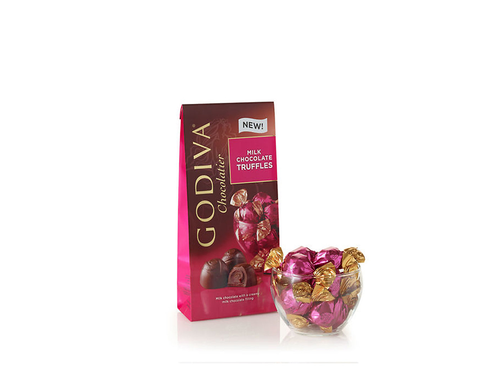 Order 603244 Wrapped Milk Chocolate Truffles, 19 Pieces food online from Godiva Chocolatier store, Short Hills on bringmethat.com