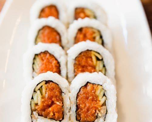 Order Spicy Tuna Cut Roll food online from Mikko Sushi store, Vista on bringmethat.com