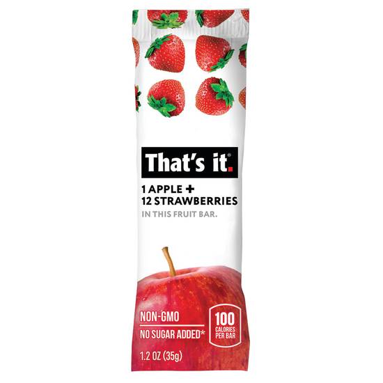 Order That's It Apple + Strawberry 100% Natural Real Fruit Bar food online from Deerings Market store, Traverse City on bringmethat.com