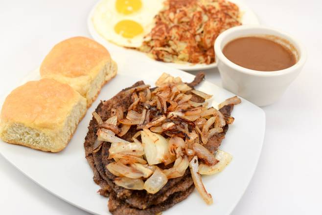 Order Grilled Beef Liver w/ Onions & Eggs food online from Franks Grill store, Houston on bringmethat.com