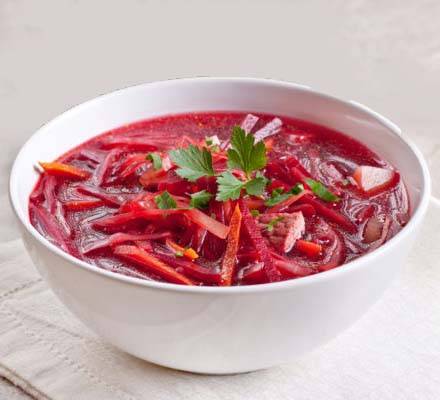 Order Borscht Red Soup food online from Shawarma King store, Burbank on bringmethat.com