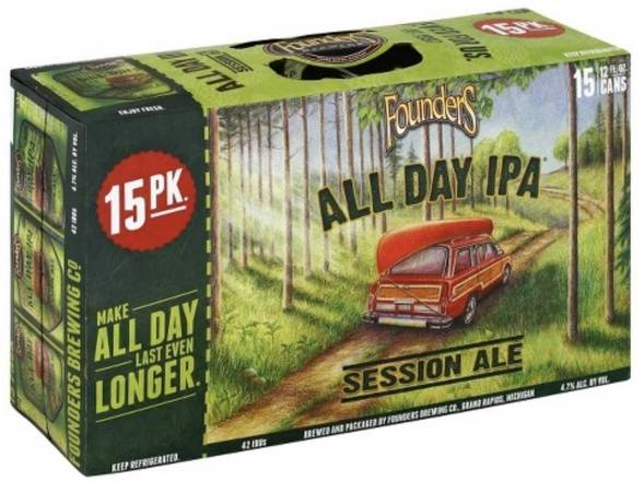 Order Founders All Day IPA 15pk of 12oz cans food online from Third Lake Liquor Cigar & Tobacco store, Third Lake on bringmethat.com