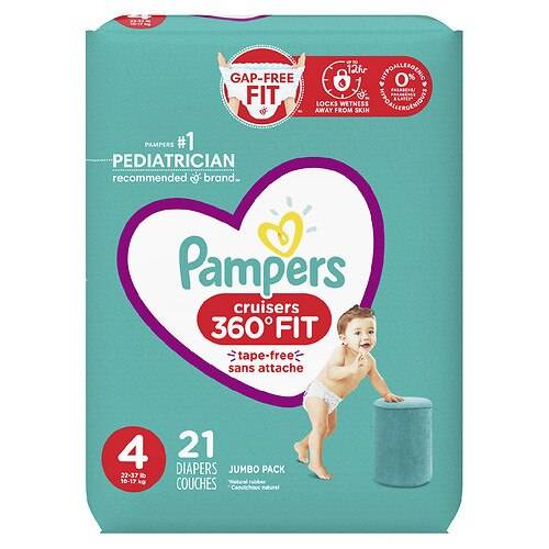 Order Pampers Cruisers 360 Diapers Jumbo Pack Size 4 - 21.0 ea food online from Walgreens store, CALHOUN on bringmethat.com