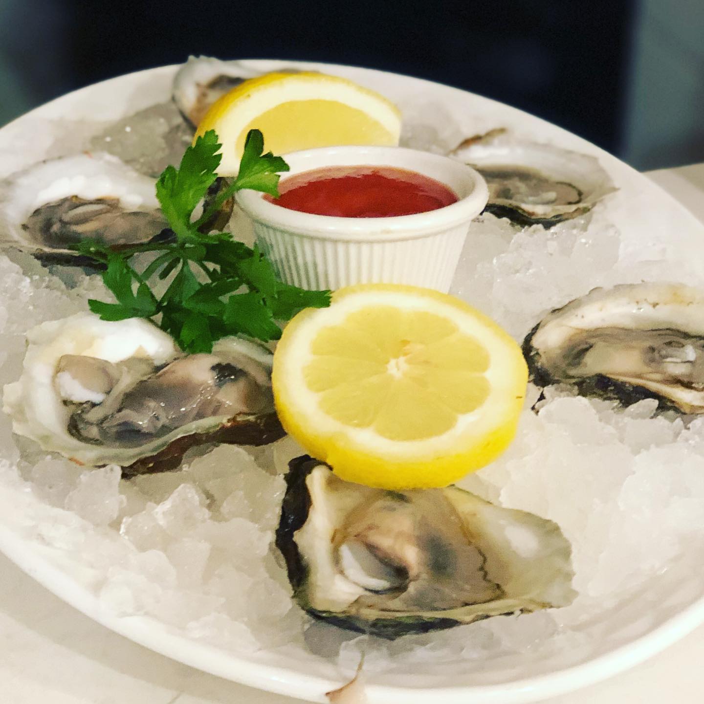 Order 6 Piece Oysters on The Half Shell food online from Kyma store, Roslyn on bringmethat.com