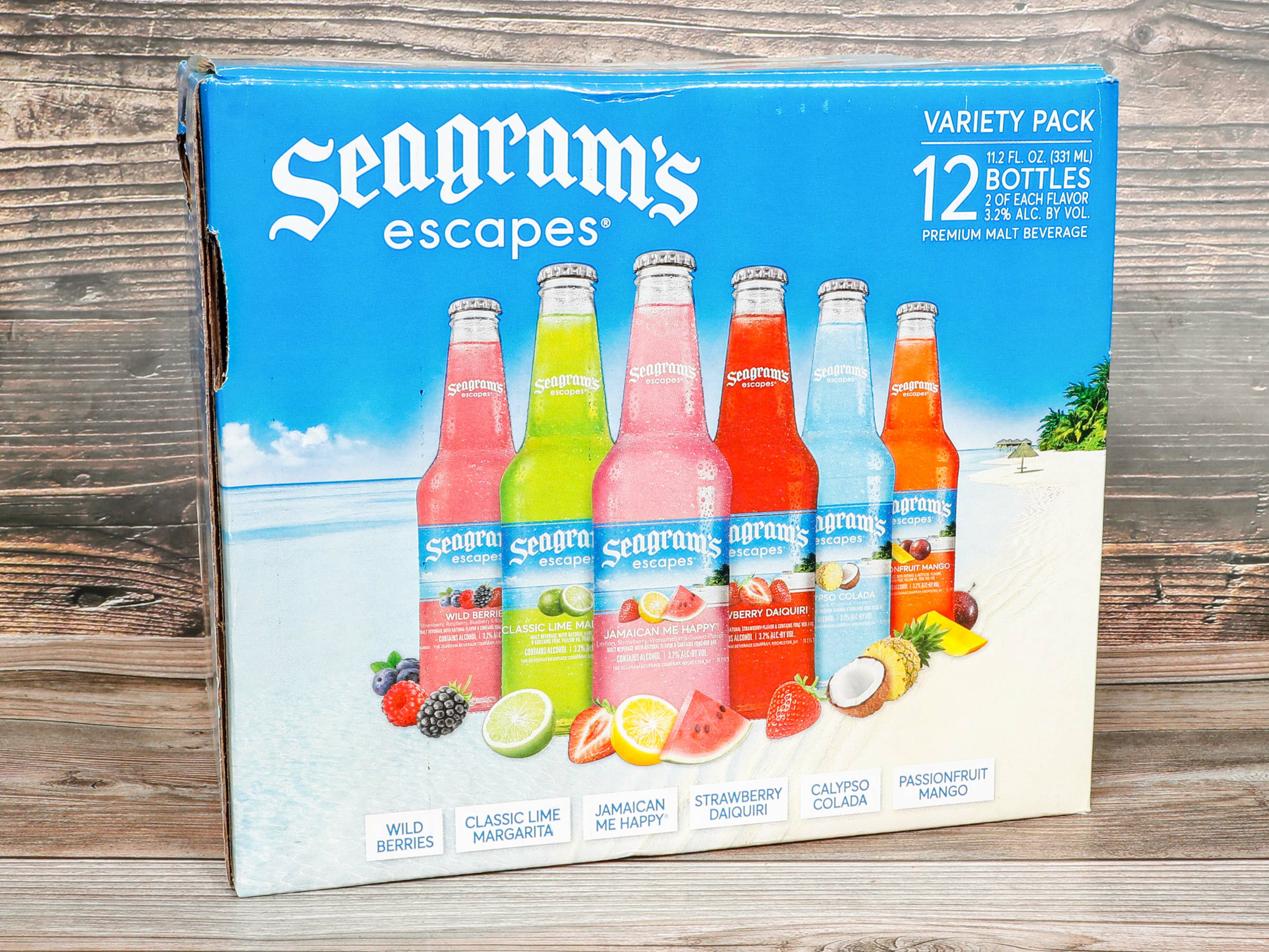 Order 12 Pack of Bottled Seagram's Escapes Variety Pack, Hard Seltzer food online from Brothers Royal Crown Minimart store, Atwater on bringmethat.com
