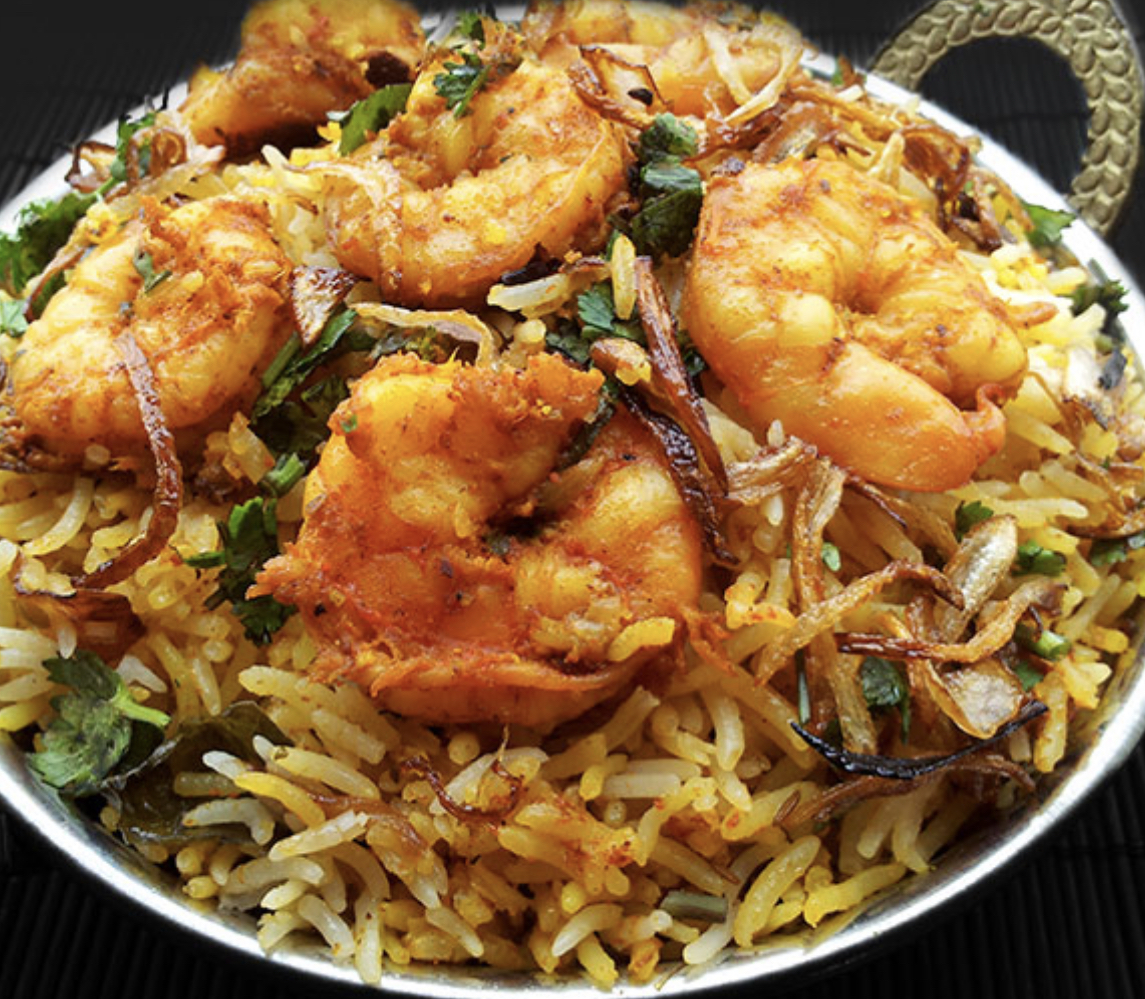 Order Shrimp Biryani food online from Chatni Indian Restaurant store, Montclair on bringmethat.com