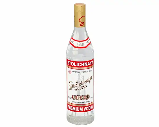 Order Stolichnaya, 750mL vodka (40.0% ABV) food online from Van Ness Liquors store, San Francisco on bringmethat.com