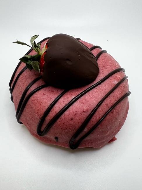 Order Chocolate Covered Strawberry Donut food online from Union Square Donuts store, Brookline on bringmethat.com