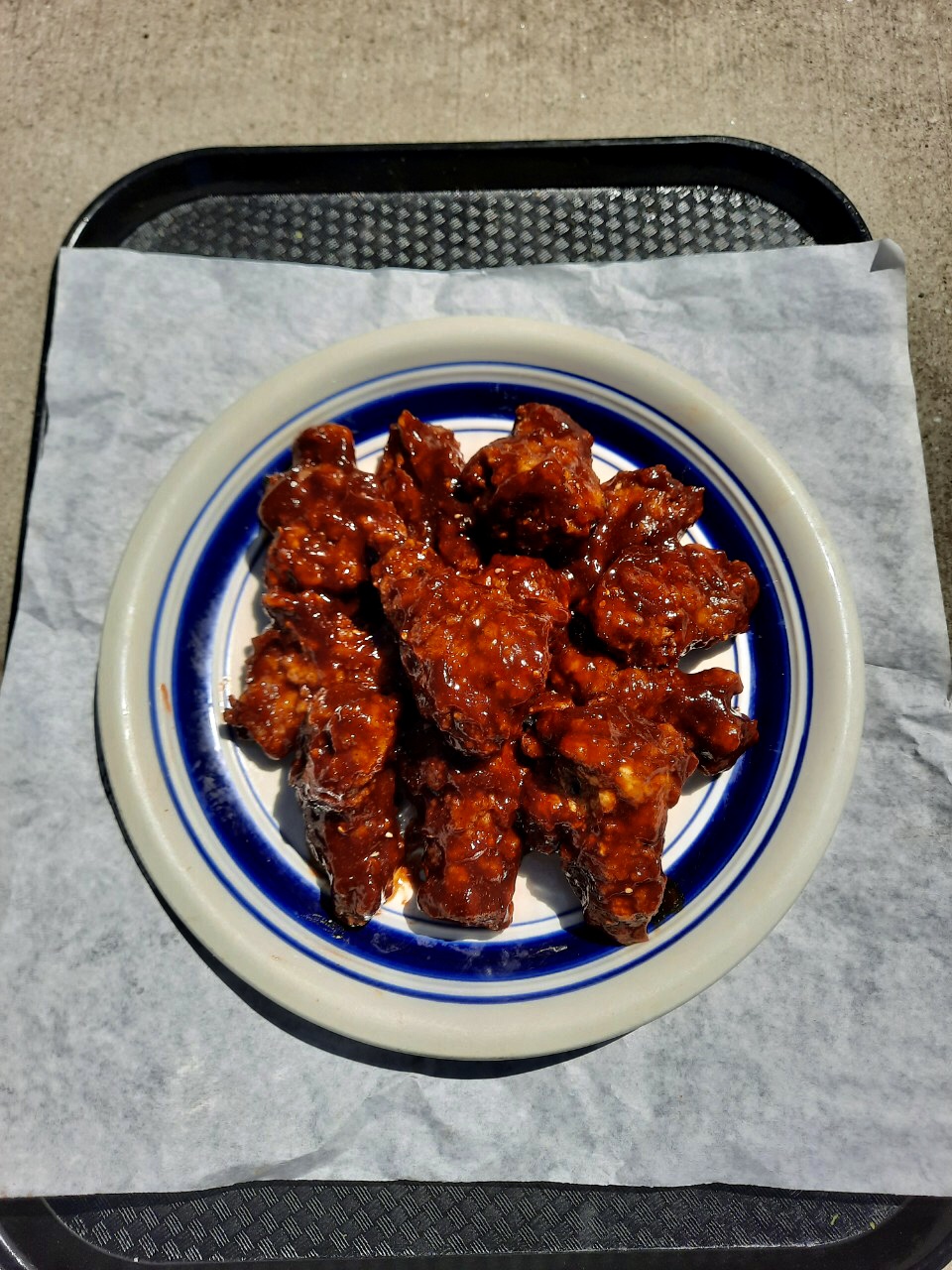 Order 8. Korean style fried spicy chicken with powder food online from Broadway Diner store, Stockbridge on bringmethat.com