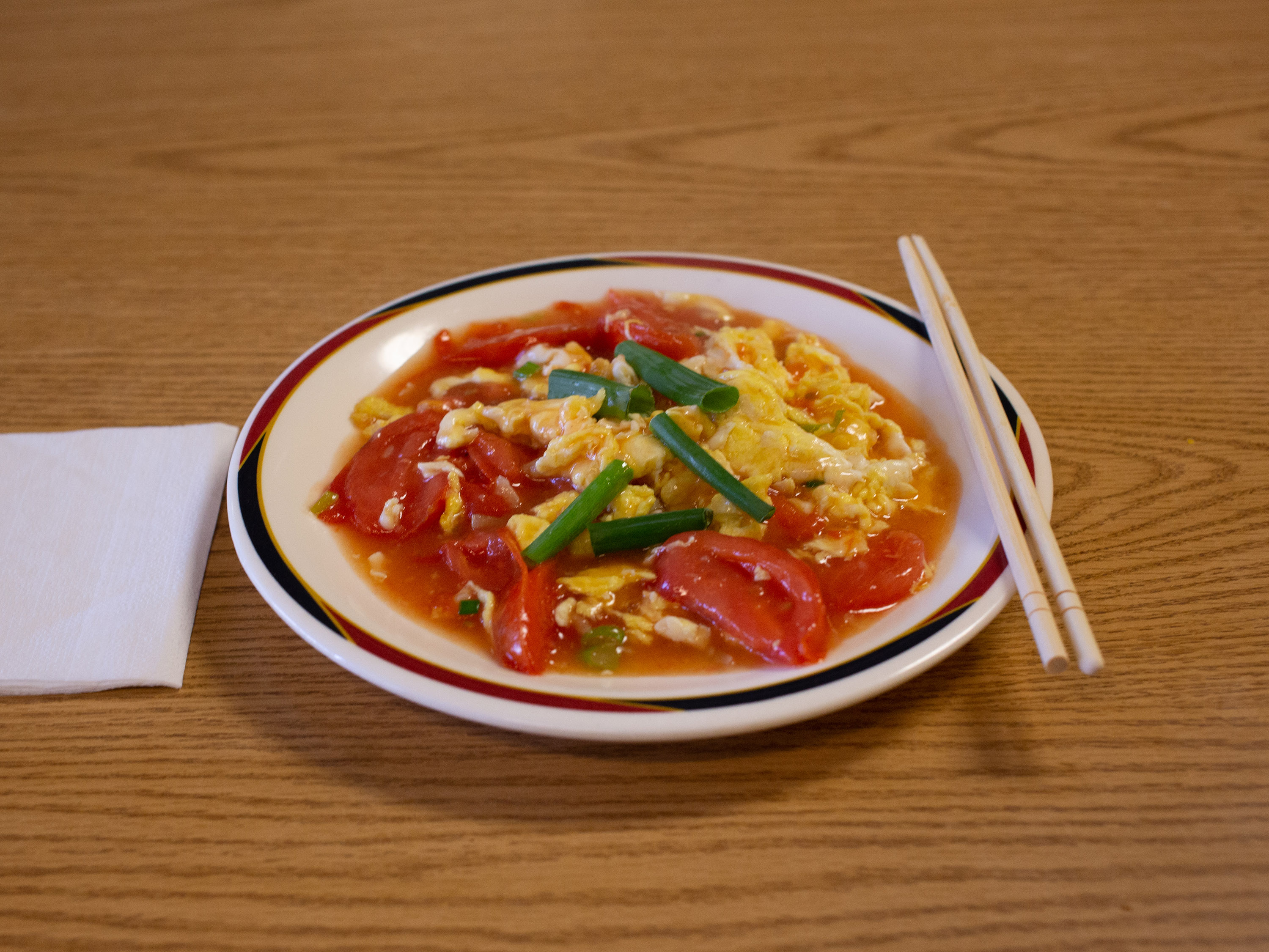 Order 5. Tomato with Scrambled Eggs food online from Yuan Ho Carry Out Restaurant and Oriental Convenience Store store, Charlottesville on bringmethat.com
