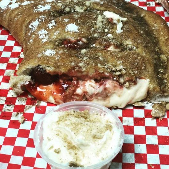 Order Cherry Cheesecake Calzone food online from The Pizza Cutters store, Syracuse on bringmethat.com
