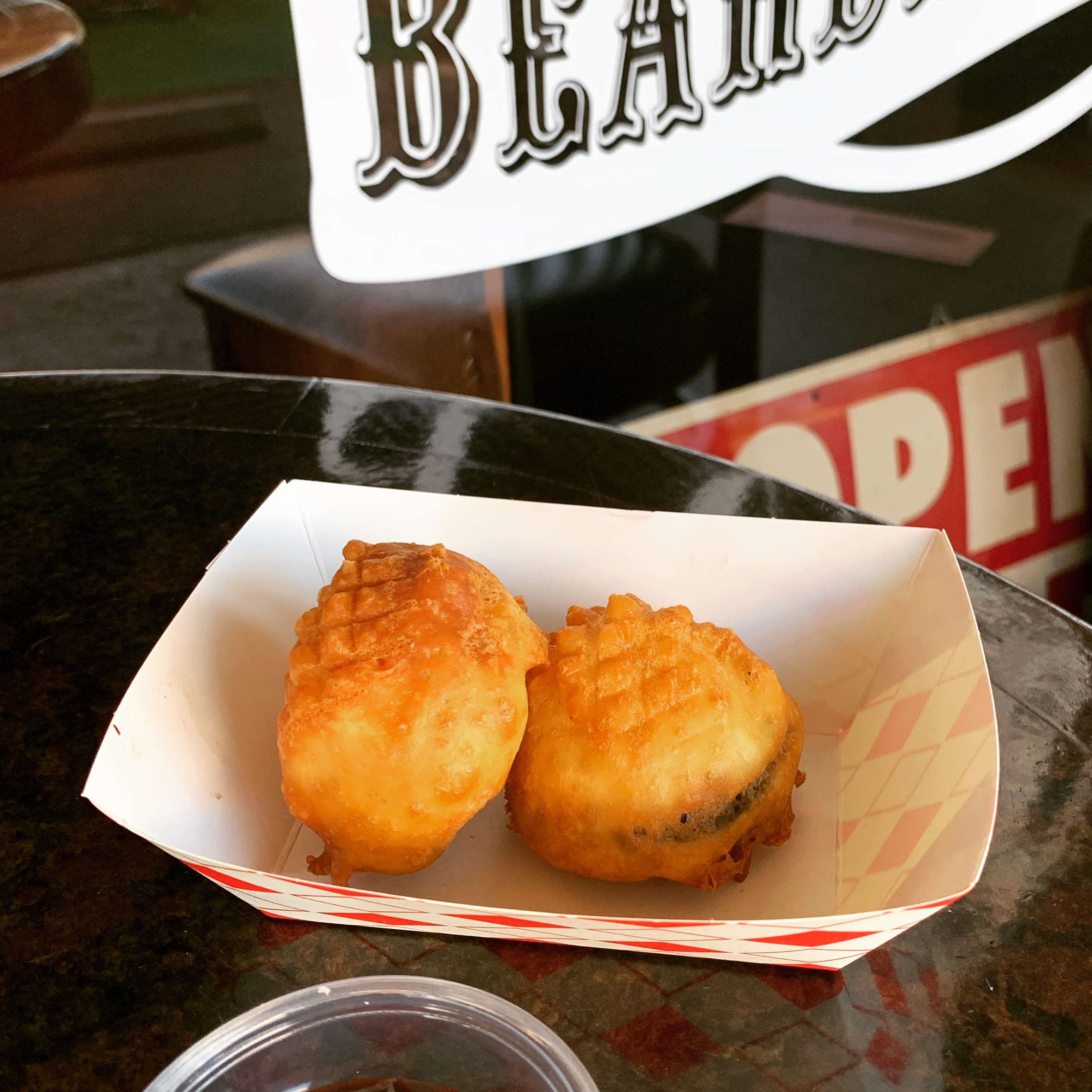 Order Fried Oreo (each) food online from The Bearded Lady Pub store, Canyon Country on bringmethat.com