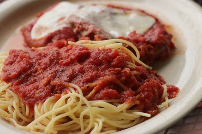 Order Eggplant Parmigiana food online from Bambinelli's Pizza - Lilburn store, Lilburn on bringmethat.com