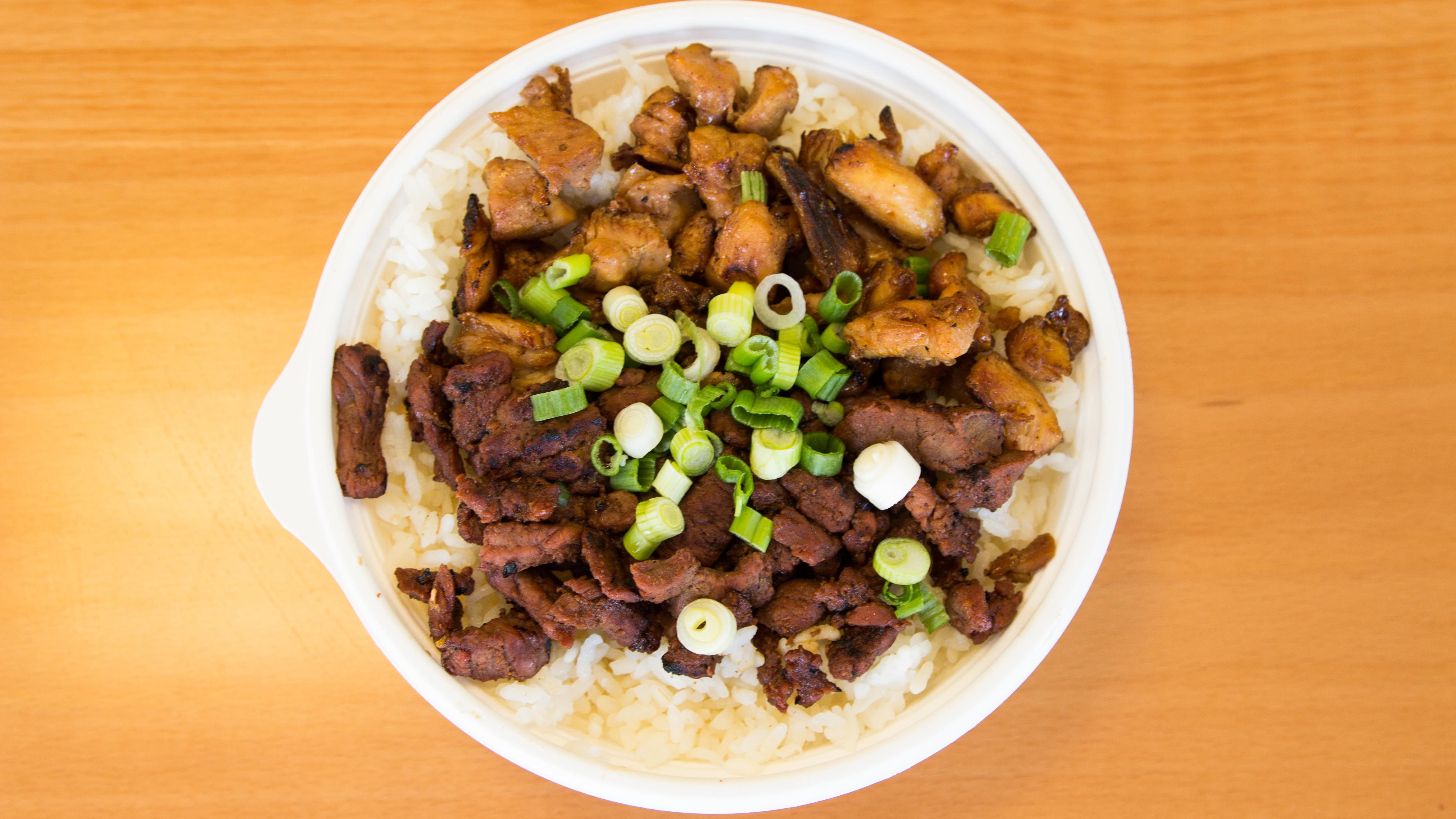 Order Mini 1/2 and 1/2 Bowl food online from Flame Broiler store, Tustin on bringmethat.com