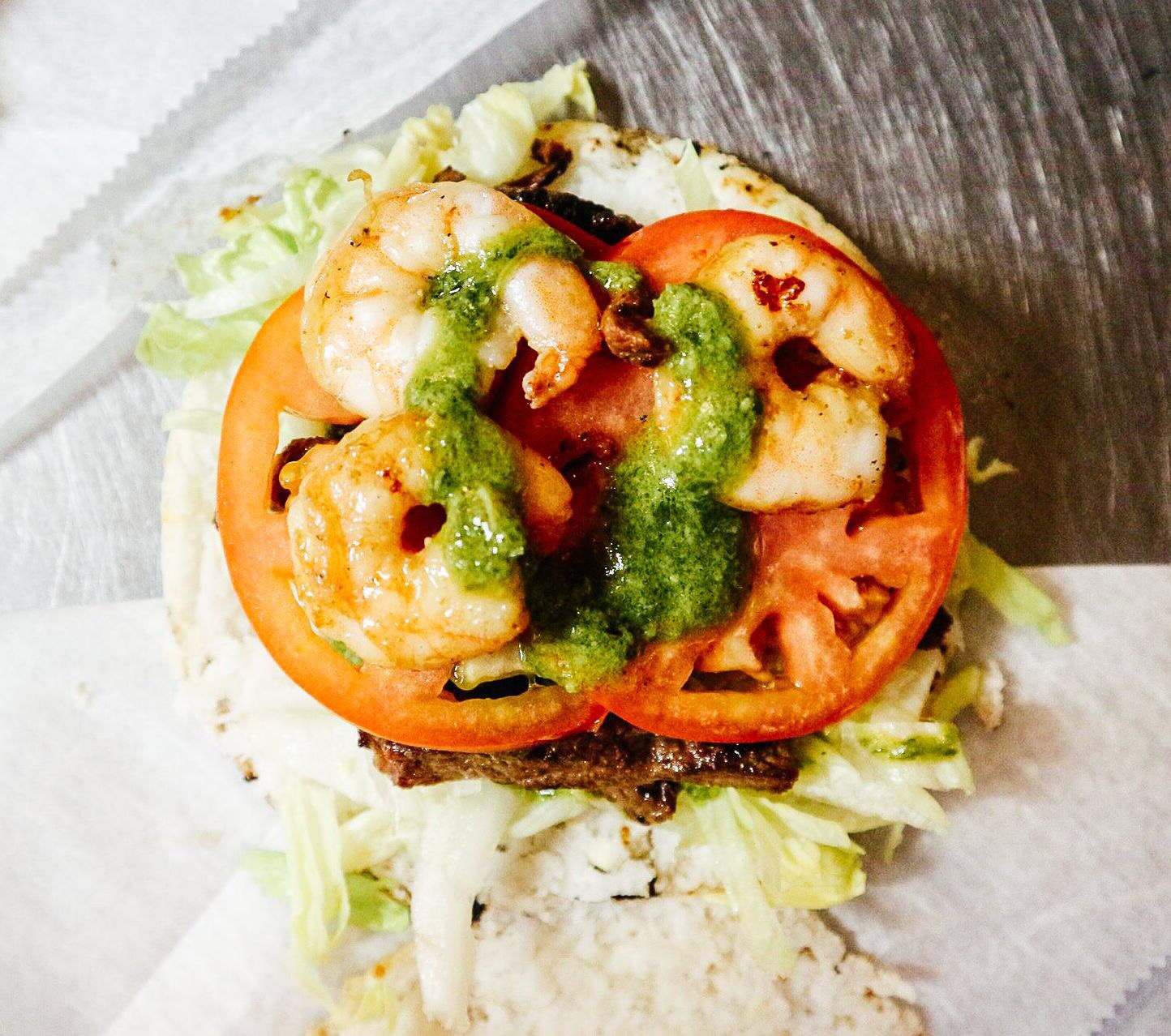 Order Surf and Turf Arepa food online from Coffeecol Arepa Bar & Grill store, Teaneck on bringmethat.com