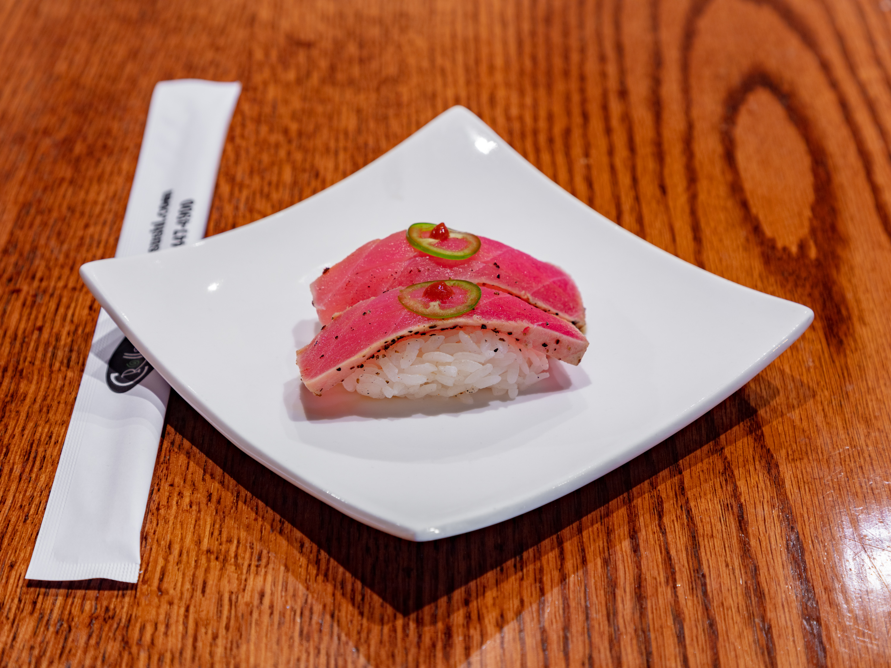 Order Seared Tuna Sushi food online from C Rolls Sushi store, Dallas on bringmethat.com