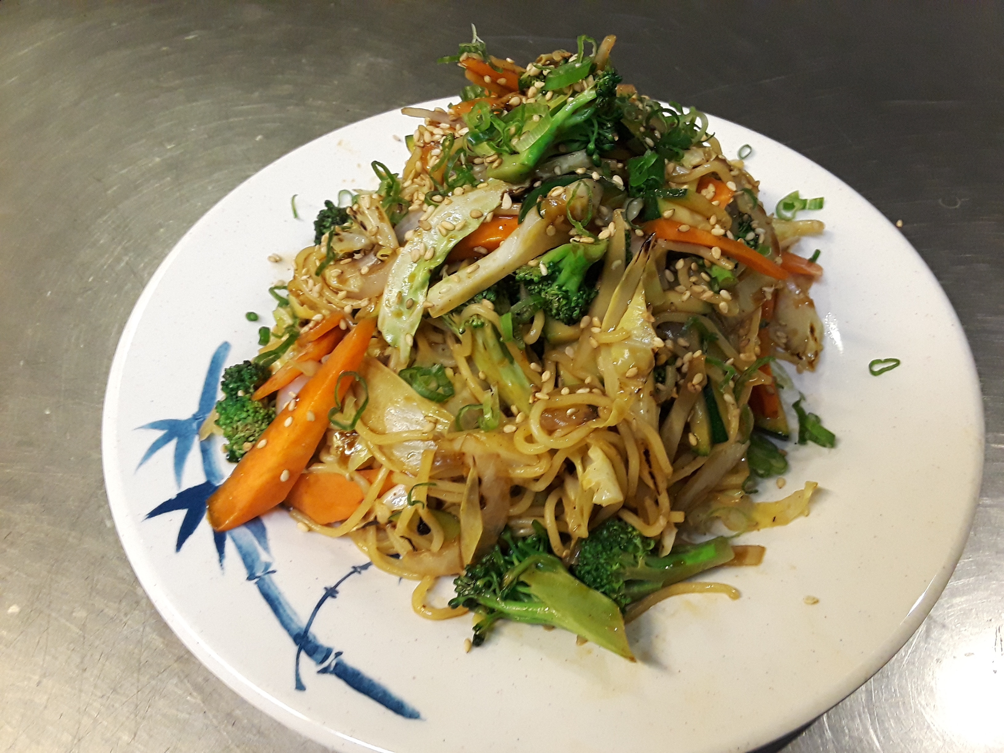 Order Vegetable Yakisoba (Japanese Style Chow Mein) food online from Sushi Dragon store, Sun Valley on bringmethat.com