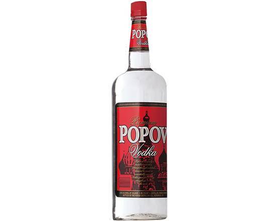 Order Popov Vodka, 750mL liquor (40% ABV) food online from Samco Food Store store, Bakersfield on bringmethat.com