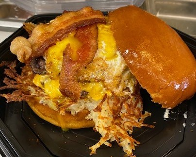 Order The Hung Over Burger food online from Sacks Sandwiches Asu store, Tempe on bringmethat.com