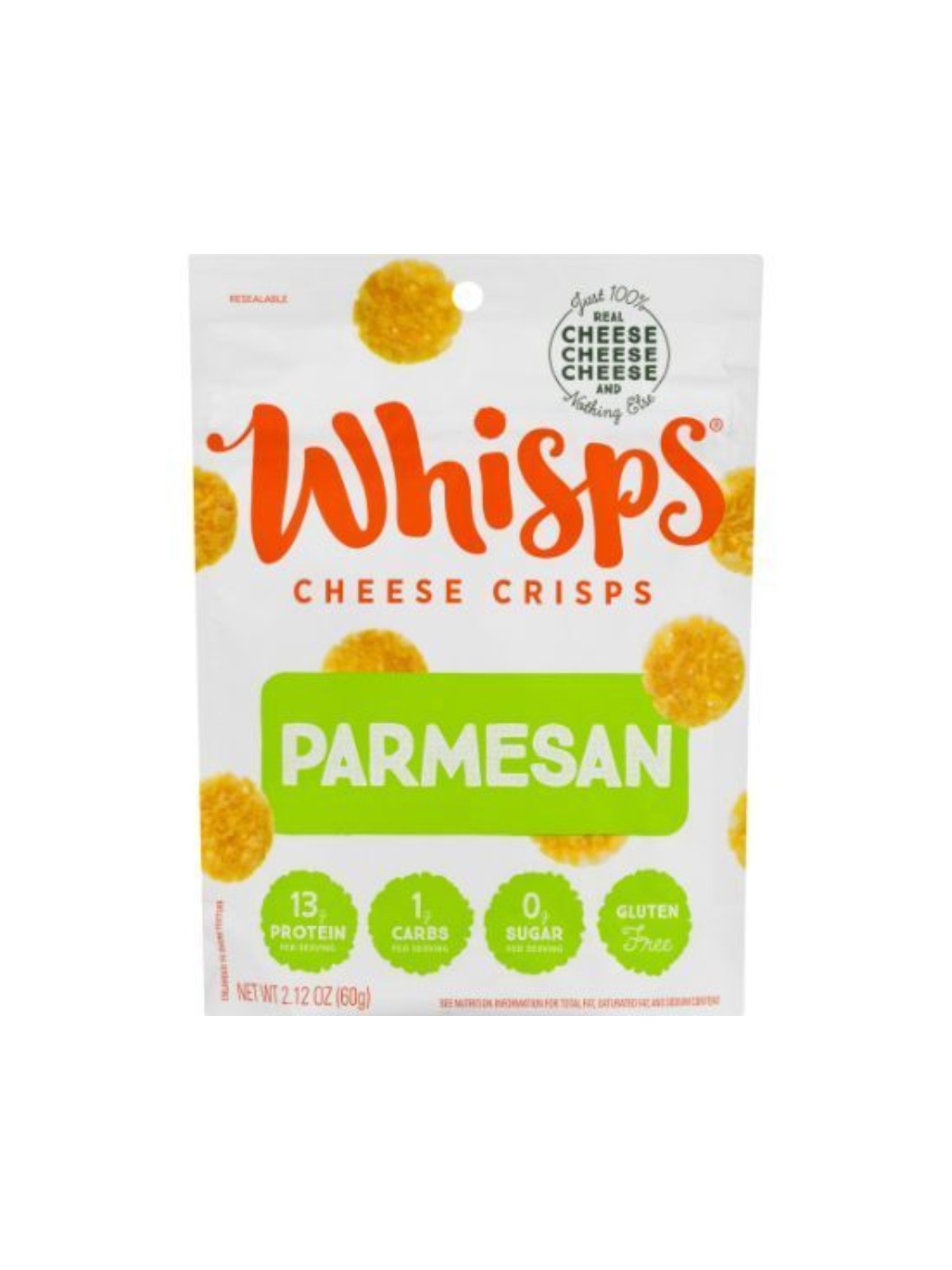 Order Whisps Parmesan Cheese Crisps (2.12 oz) food online from Goodees Cravings store, Los Angeles on bringmethat.com