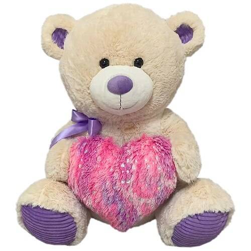 Order Festive Voice Valentine's Jumbo Bear with Heart - 1.0 ea food online from Walgreens store, East Norriton on bringmethat.com