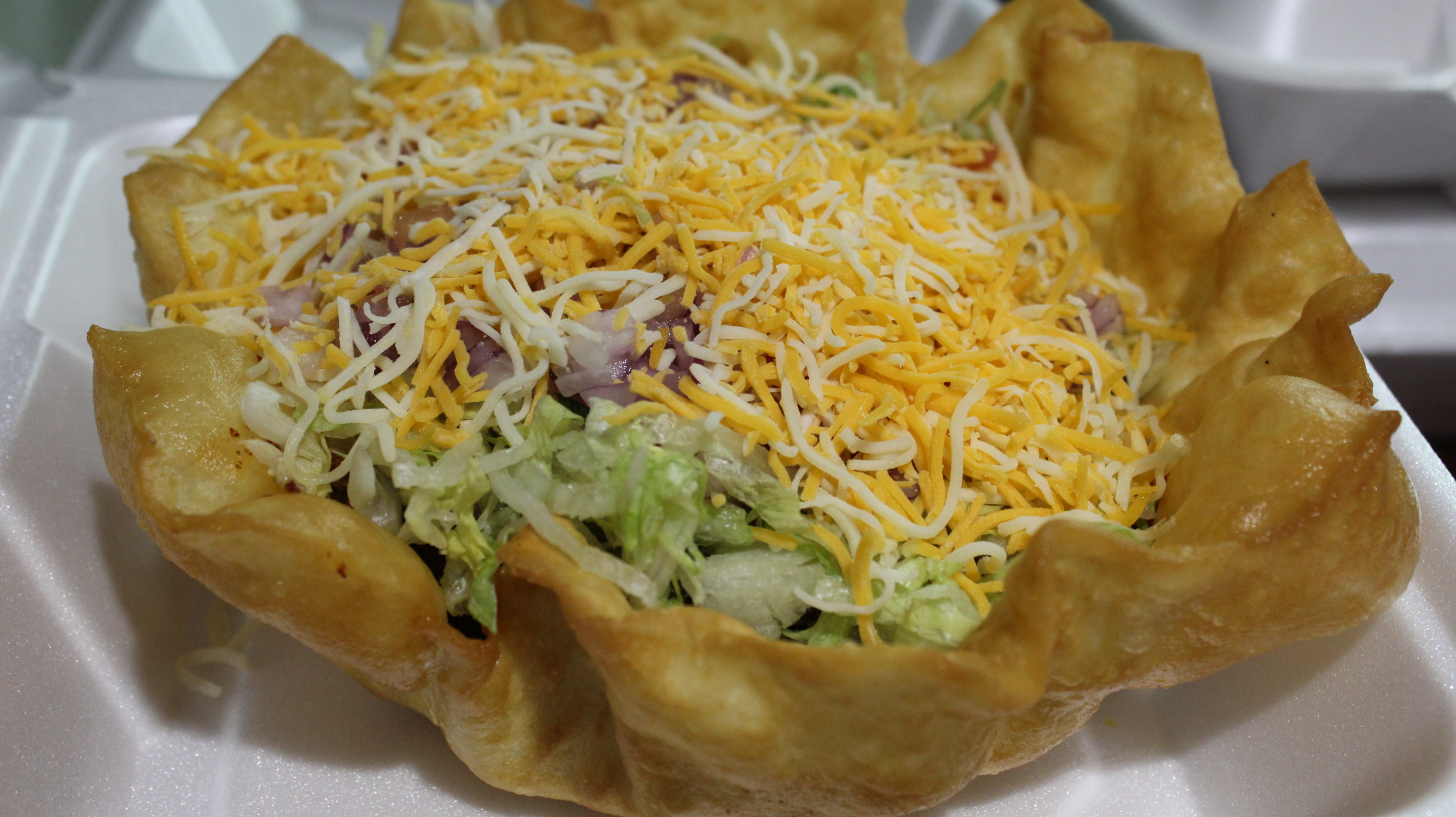 Order Ground Beef Taco Salad food online from El Tapatio Restaurant store, Muskegon on bringmethat.com