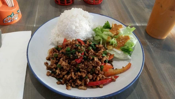 Order Spicy Basil Chicken food online from Chim! Thai Street Food store, Pasadena on bringmethat.com