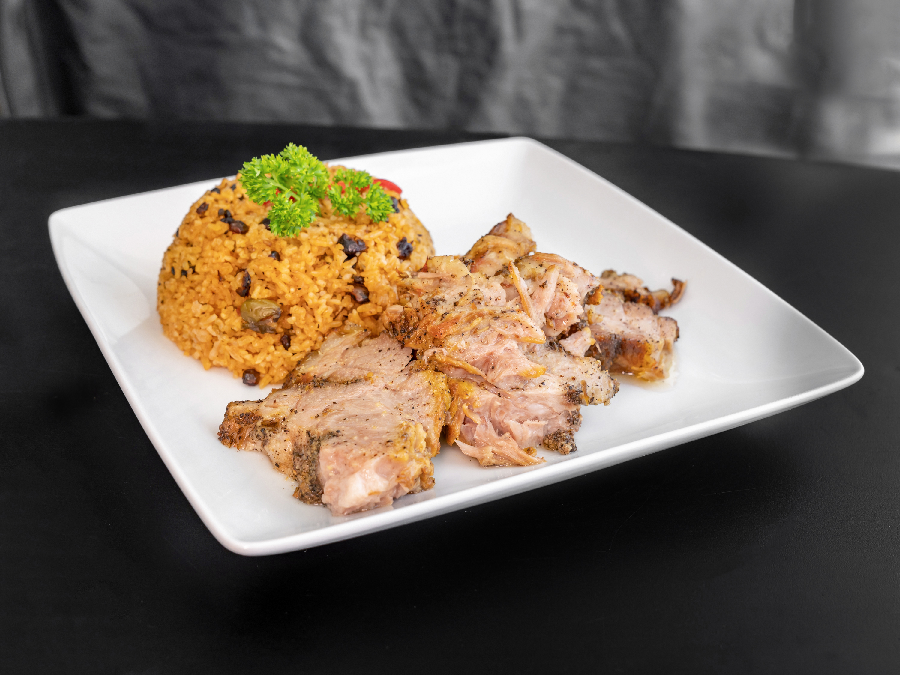 Pernil and Arroz con Gandules