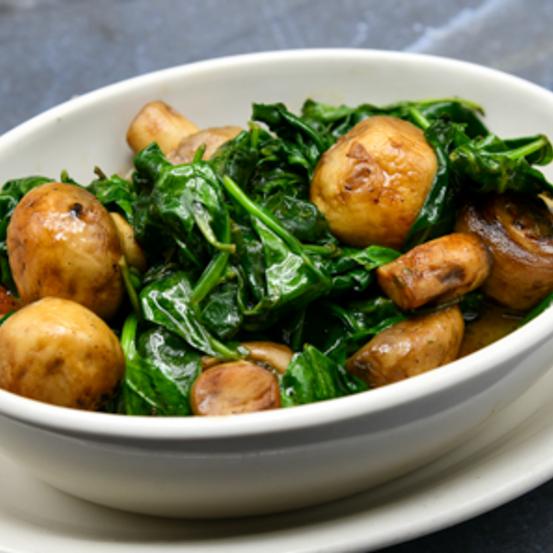 Order Sauteed Spinach & Button Mushrooms food online from Morton The Steakhouse store, Chicago on bringmethat.com
