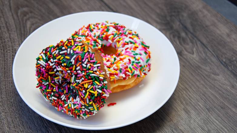 Order Two Sprinkle Donuts food online from Apple Fritter store, San Mateo on bringmethat.com