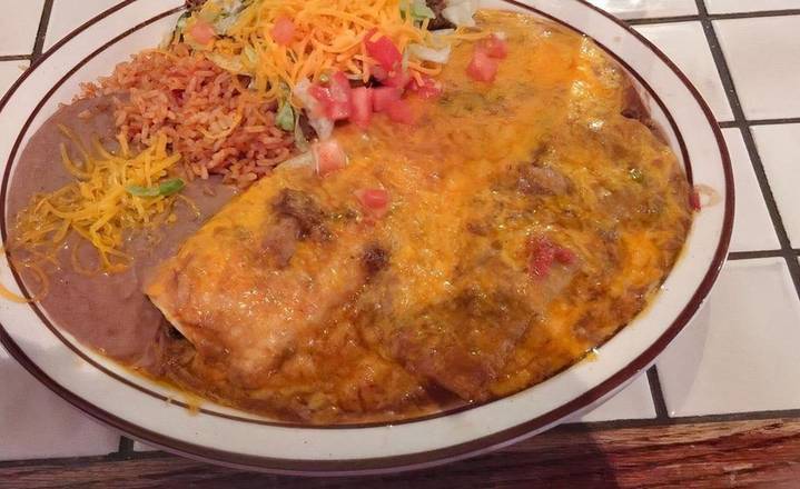 Order C-12 Beef Enchilada, Beef Burrito, Beef Taco food online from Moosehill Cantina store, Lakewood on bringmethat.com