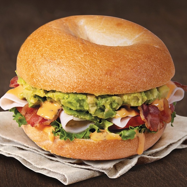 Order Turkey, Bacon & Avocado Sandwich food online from Einstein Bagels store, Las Vegas on bringmethat.com
