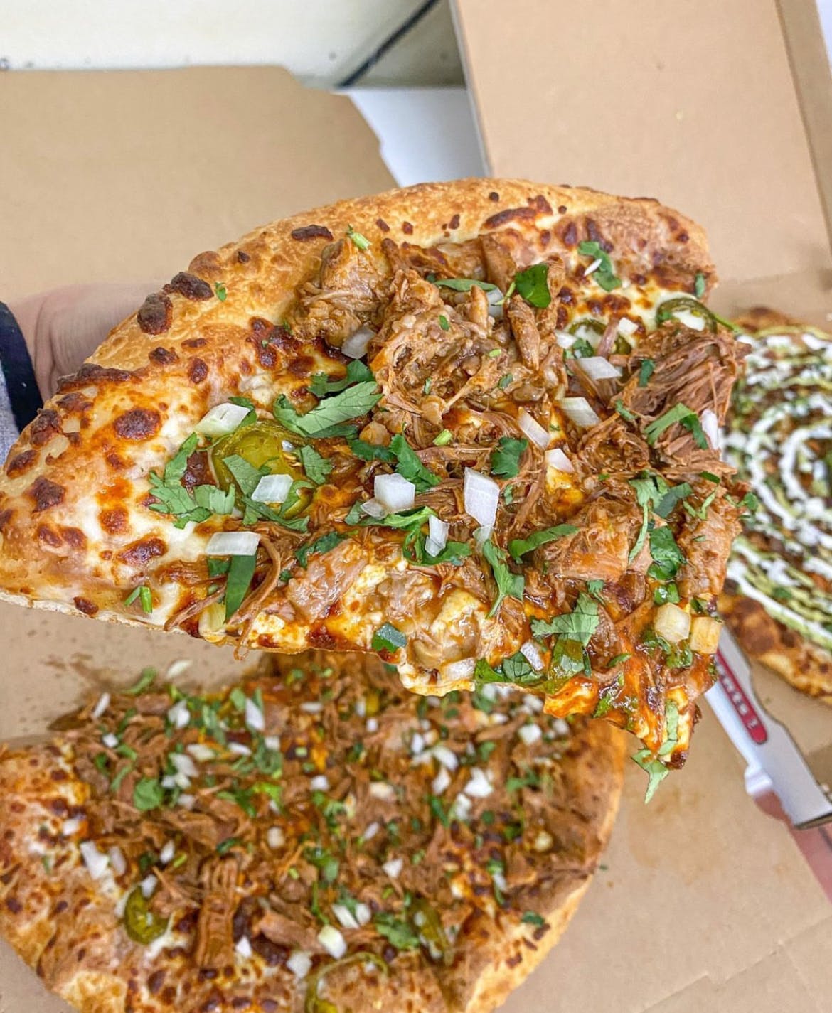 Order Birria Pizza - Large 14” food online from Asada Pizza store, Sylmar on bringmethat.com