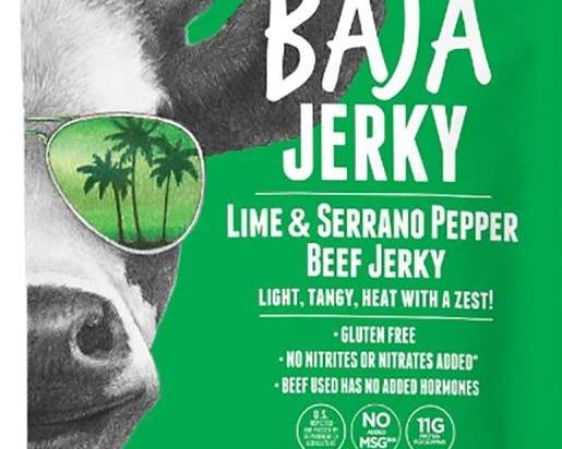 Order Baja Jerky Lime & Serrano Pepper Beef Jerky, 2.5-oz food online from Pit Stop Liquor Mart store, El Monte on bringmethat.com