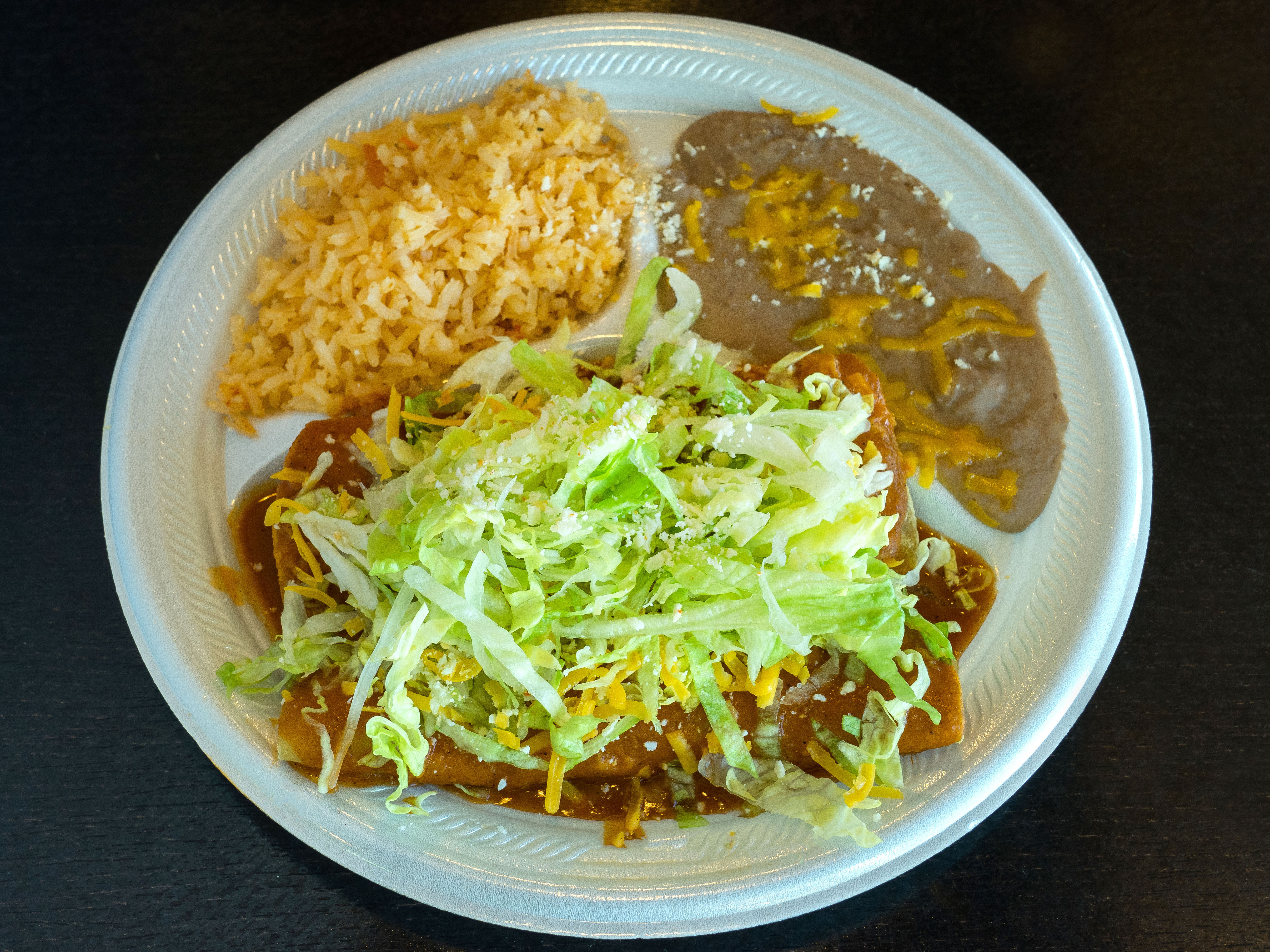 Order 2. Beef Taco and Cheese Enchilada Combo Plate food online from Ronaldos Taco Shop store, Mission Viejo on bringmethat.com