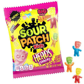 Order Sour Patch HEADS (2 Flavors in 1) food online from Rocket fizz soda pop & candy shop store, Los Angeles on bringmethat.com