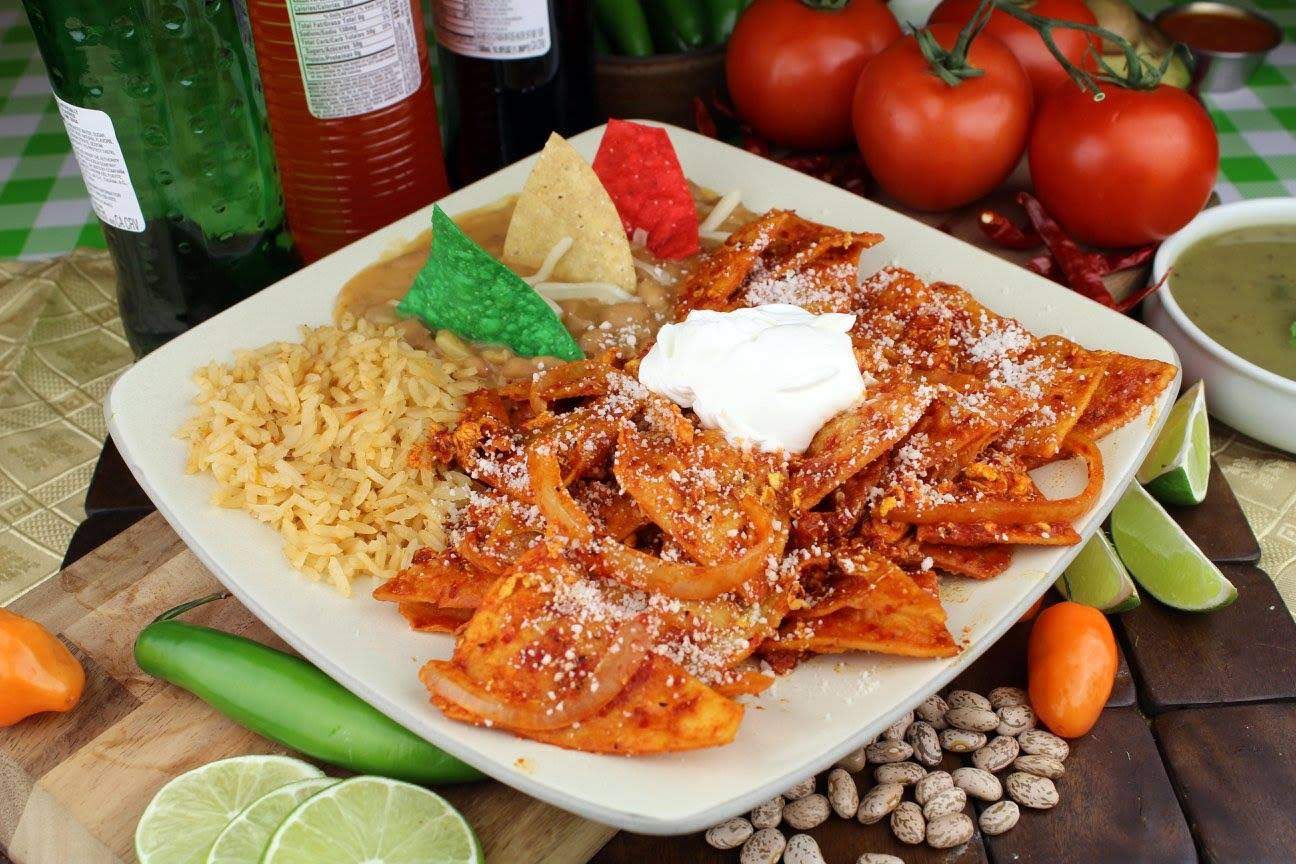 Order Chilaquiles food online from Que Buena Taqueria store, Whittier on bringmethat.com