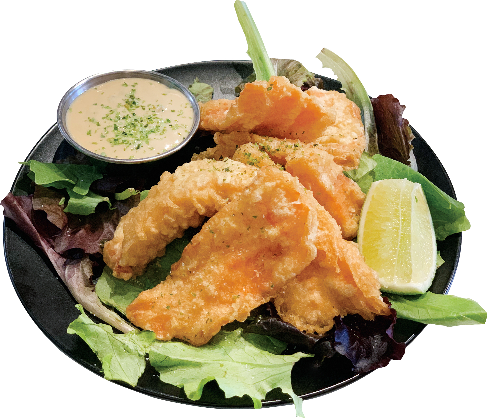 Order A25. Salmon Tempura food online from Yokohama Ramen Izakaya store, Wichita on bringmethat.com