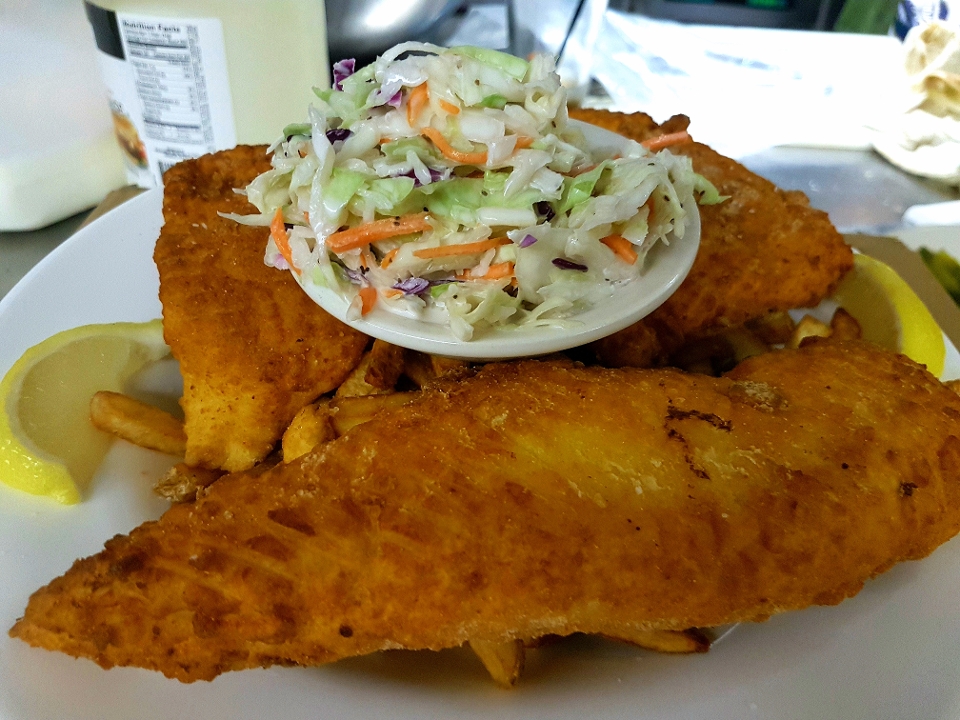 Order Fish & Chips food online from The Farm Bar & Grille store, Manchester on bringmethat.com