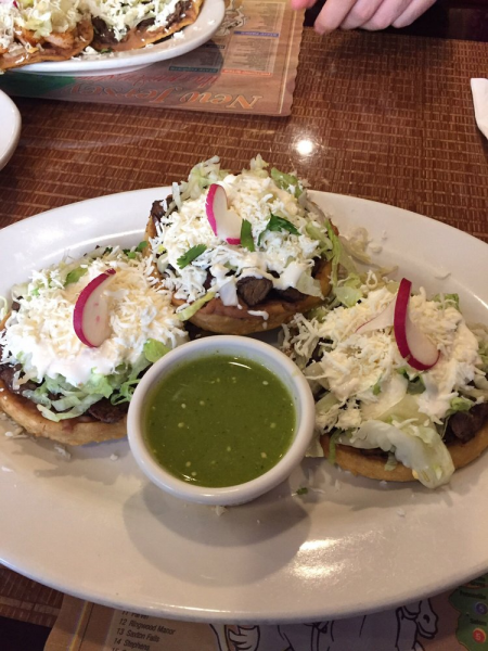 Order Grilled Steak Sopes food online from Taqueria Viva Mexico Kitchen Cafe store, Jersey City on bringmethat.com