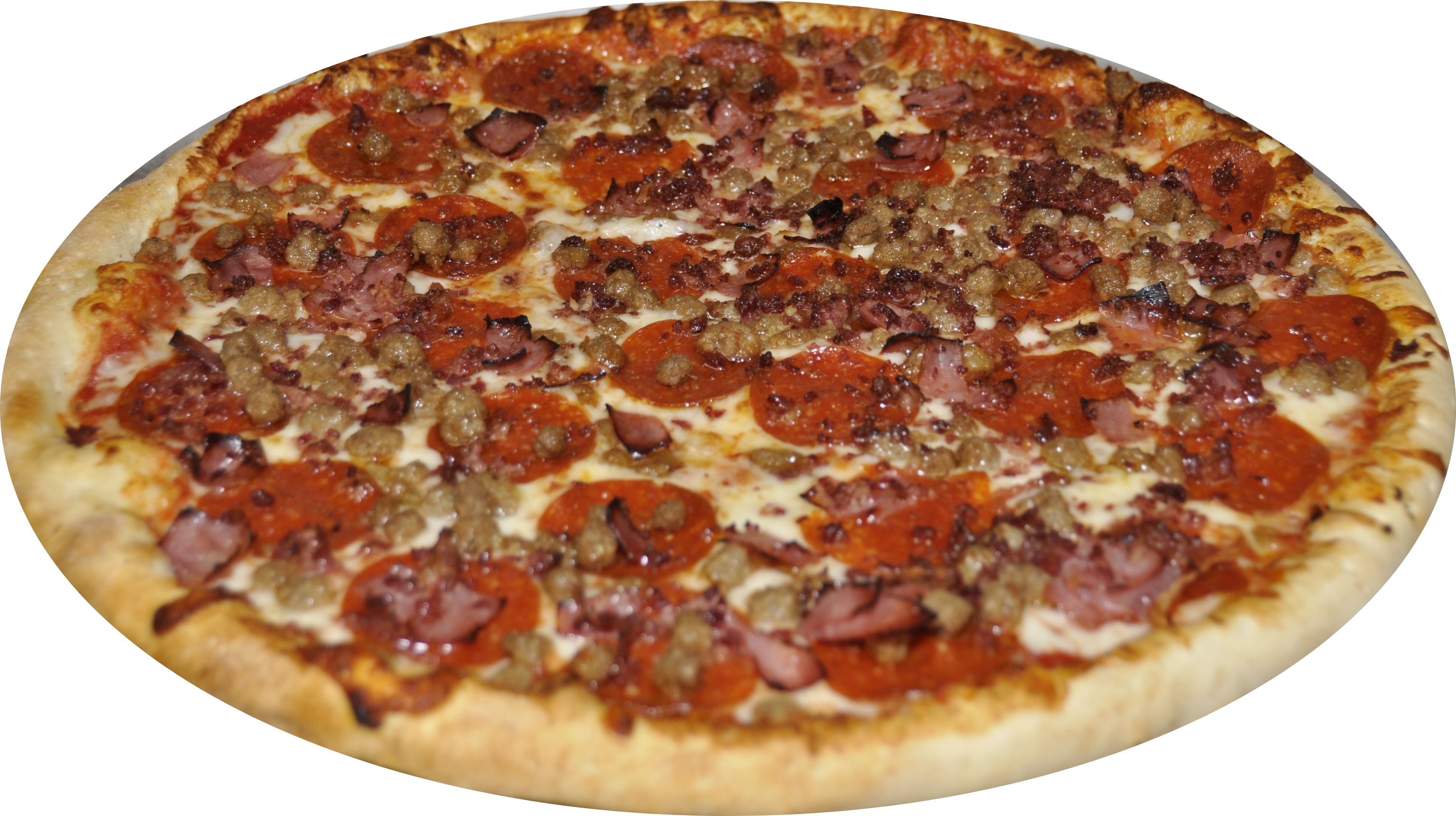 Order Meat Lover Pizza food online from Mega Pizza store, Raleigh on bringmethat.com