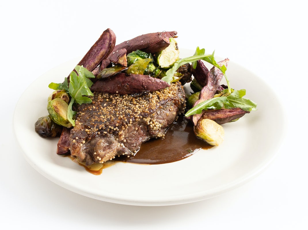 Order Grilled Grass-fed New York Strip* food online from True Food Kitchen store, Annapolis on bringmethat.com