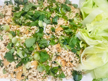 Order Larb Tofu (Vegetarain Minced tofu salad) food online from Pho Thai-Lao Kitchen store, Maywood on bringmethat.com