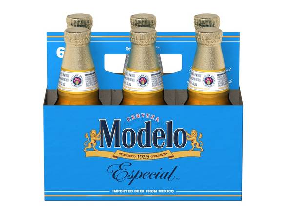 Order Modelo Especial Lager Mexican Beer - 6x 12oz Bottles food online from S H Liquor Market store, Los Angeles on bringmethat.com